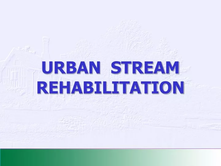 urban stream rehabilitation