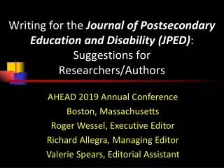 AHEAD 2019 Annual Conference Boston, Massachusetts Roger Wessel, Executive Editor