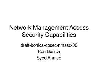 Network Management Access Security Capabilities