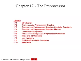 Chapter 17 - The Preprocessor