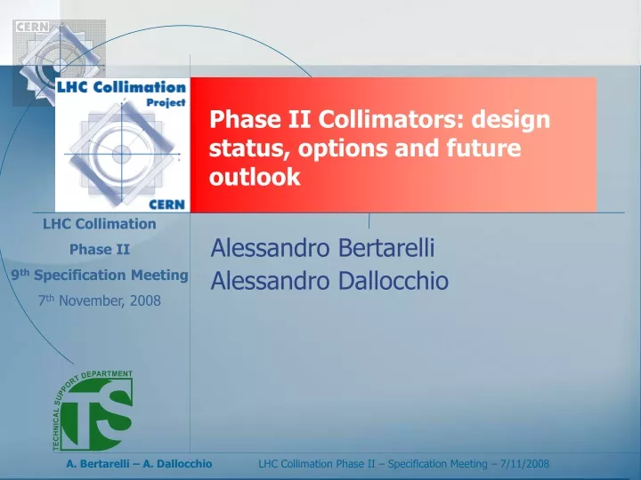 phase ii collimators design status options