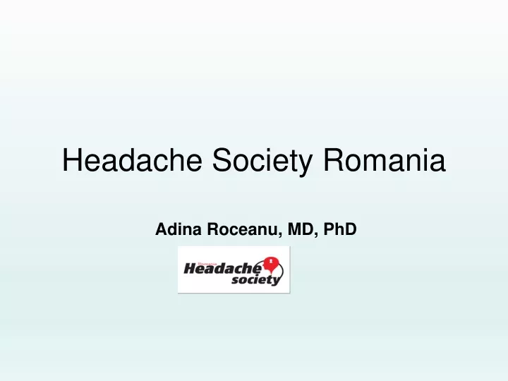 headache society romania
