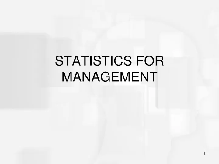 statistics for management