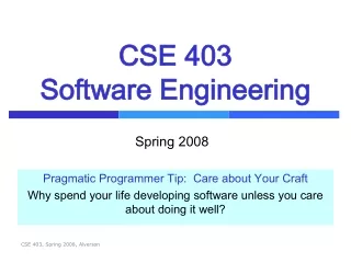 CSE 403 Software Engineering