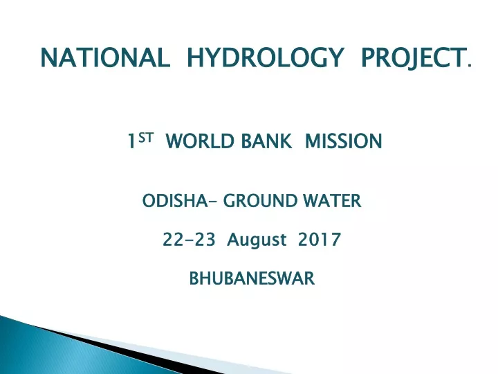 national hydrology project 1 st world bank