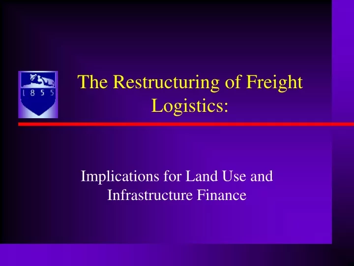 implications for land use and infrastructure finance