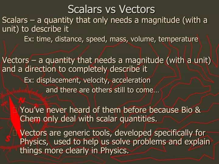 scalars vs vectors