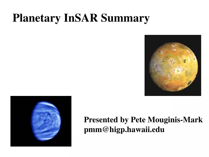 planetary insar summary