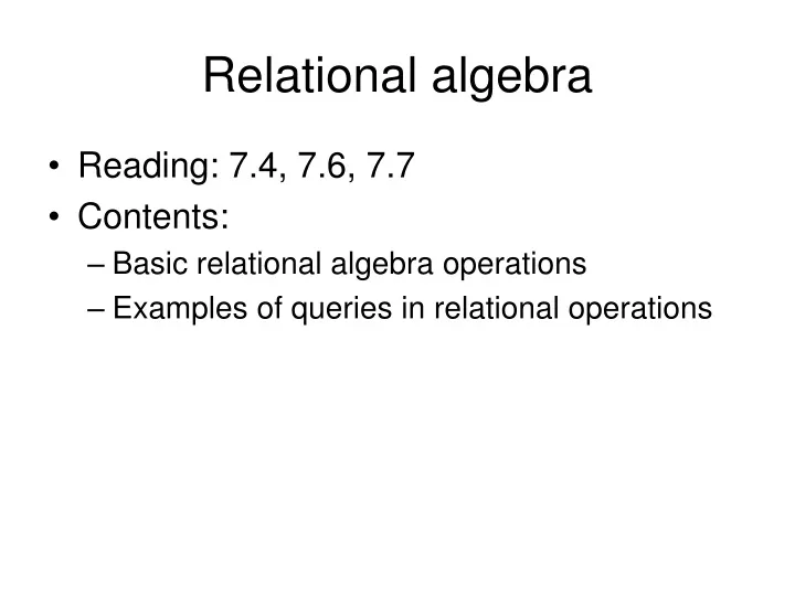 relational algebra