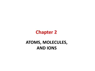 ATOMS, MOLECULES, AND IONS