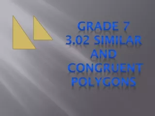 Grade 7 3.02 Similar and  Congruent polygons