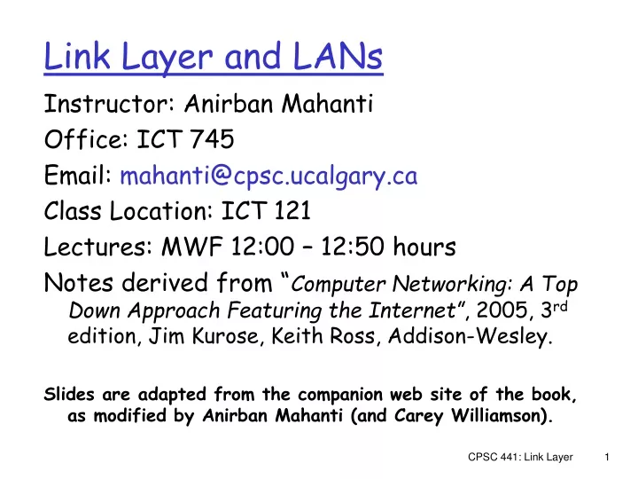 link layer and lans