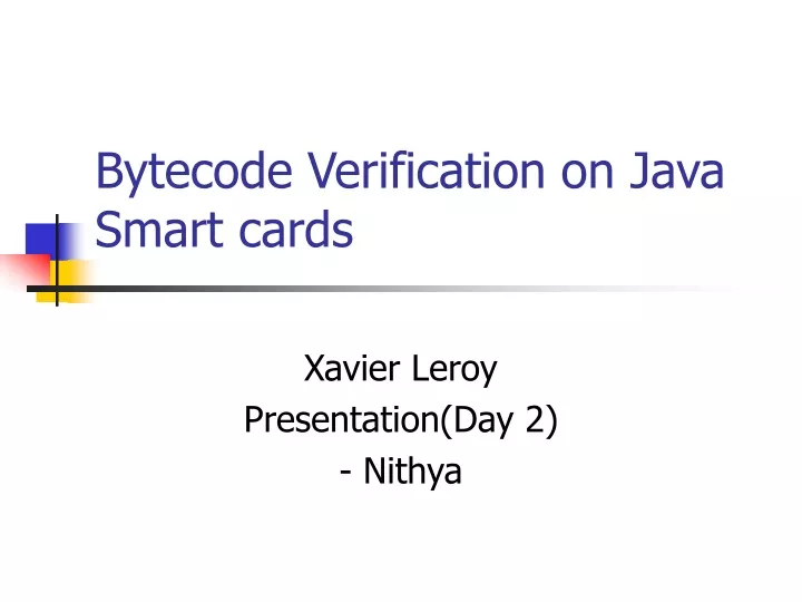 bytecode verification on java smart cards