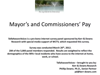 Mayor’s and Commissioners’ Pay
