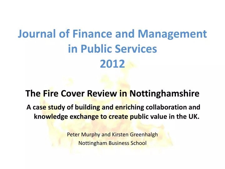 journal of finance and management in public services 2012