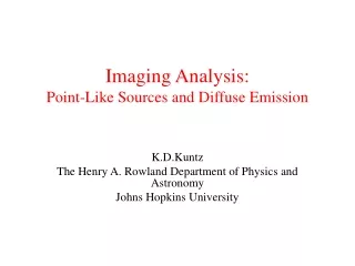 Imaging Analysis: Point-Like Sources and Diffuse Emission