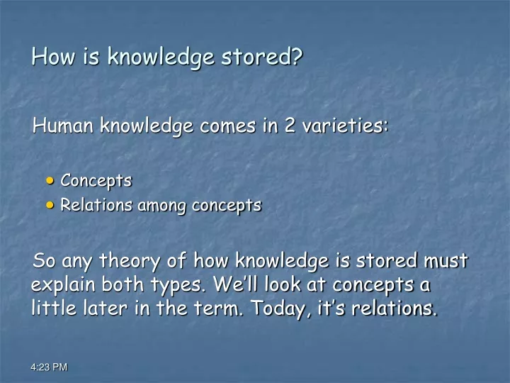 how is knowledge stored