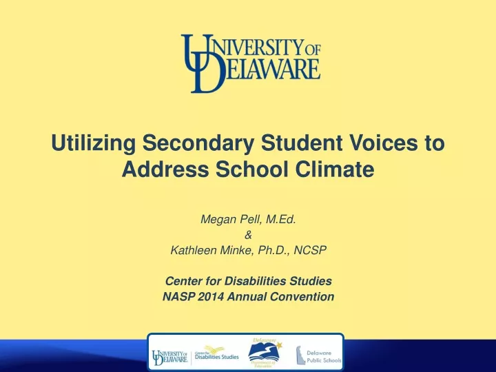 utilizing secondary student voices to address school climate