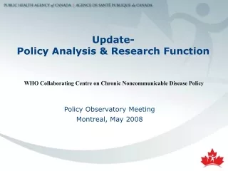 Update-  Policy Analysis &amp; Research Function