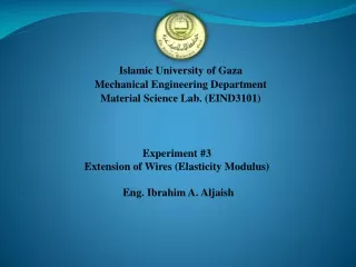 Islamic University of Gaza Mechanical Engineering Department Material Science Lab. (EIND3101)