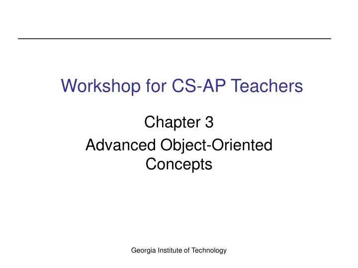 workshop for cs ap teachers