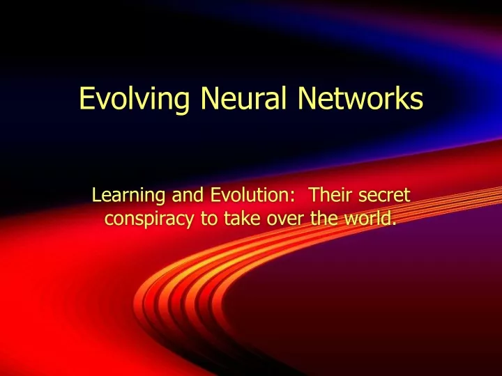 evolving neural networks