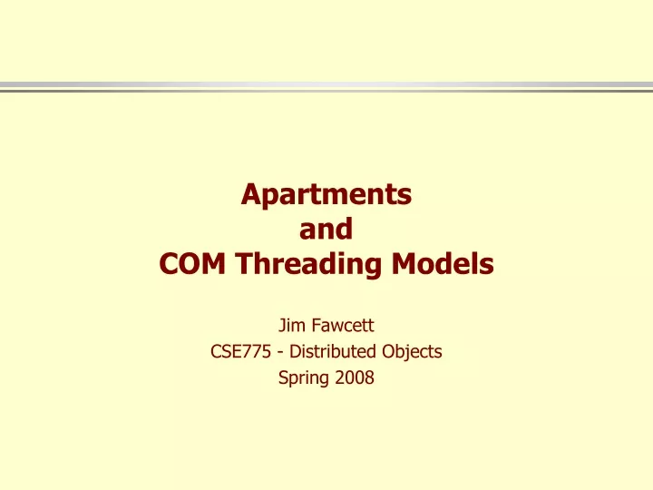 apartments and com threading models