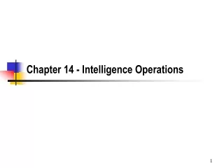 Chapter 14 - Intelligence Operations