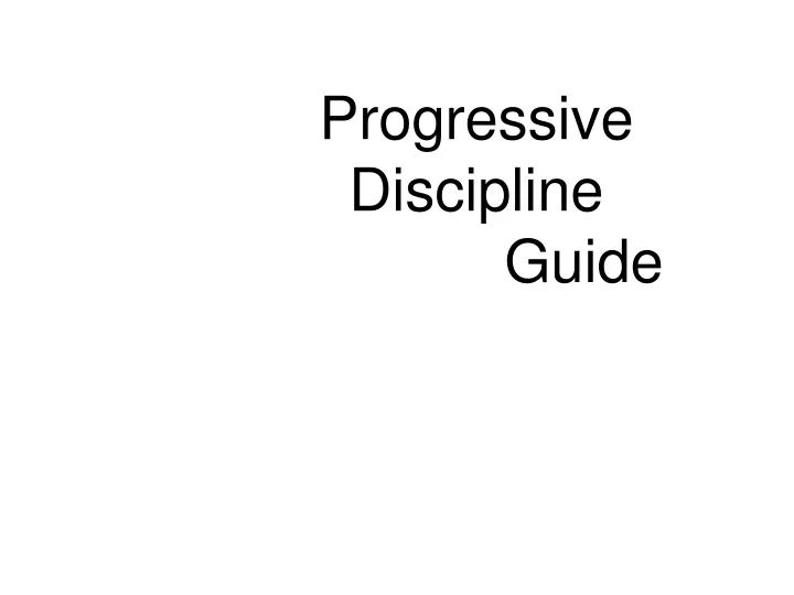 progressive discipline guide