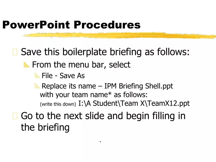 powerpoint procedures