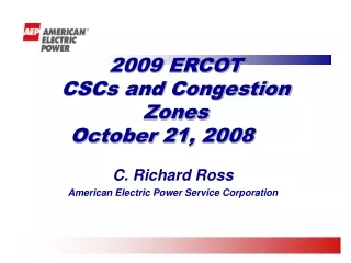 2009 ERCOT  CSCs and Congestion Zones  October 21, 2008