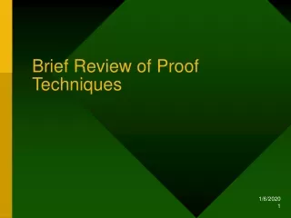 Brief Review of Proof Techniques