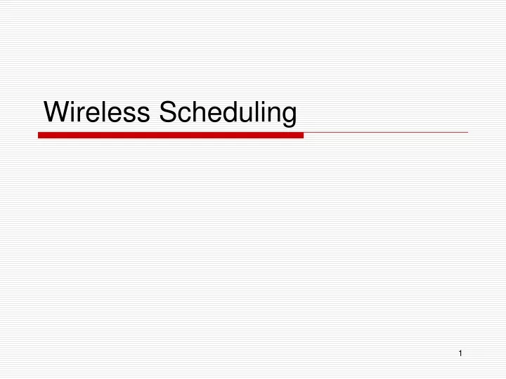 wireless scheduling