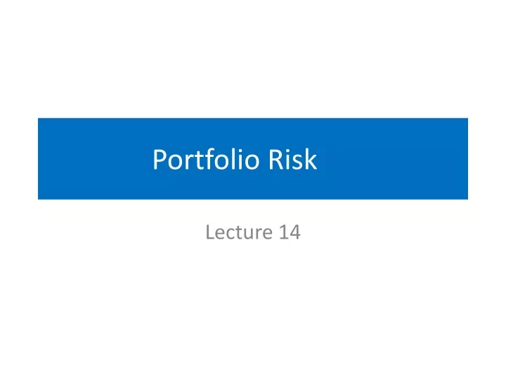 portfolio risk