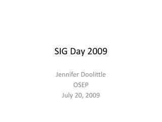 SIG Day 2009
