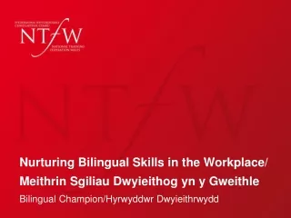 Nurturing Bilingual Skills in the Workplace/ Meithrin Sgiliau Dwyieithog yn y Gweithle