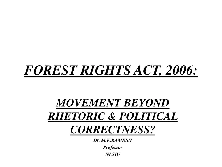 forest rights act 2006