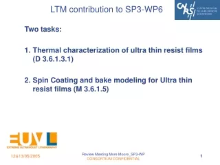 LTM contribution to SP3-WP6
