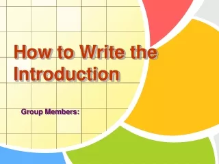 How to Write the Introduction