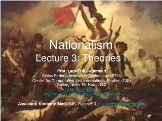 Nationalism Lecture 3: Theories I