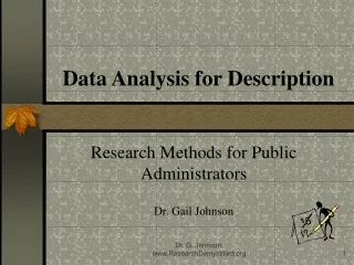 Data Analysis for Description