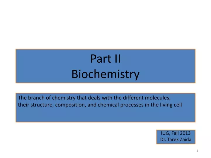 part ii biochemistry
