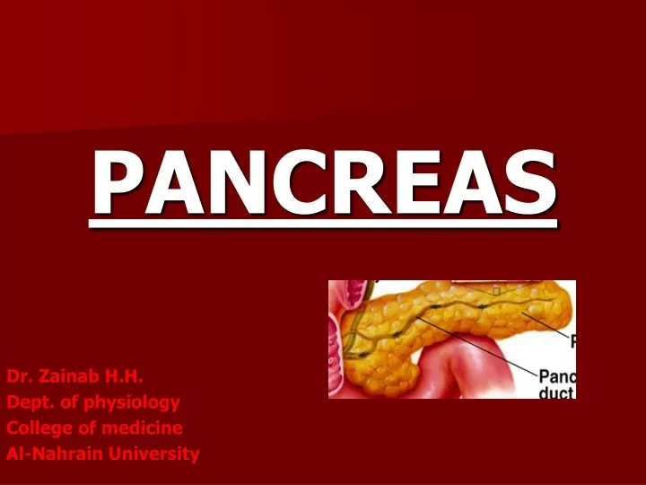 pancreas dr zainab h h dept of physiology college