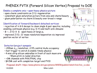 PHENIX FVTX (Forward Silicon Vertex) Proposal to DOE