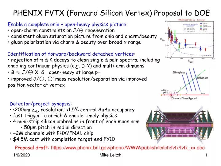 phenix fvtx forward silicon vertex proposal to doe