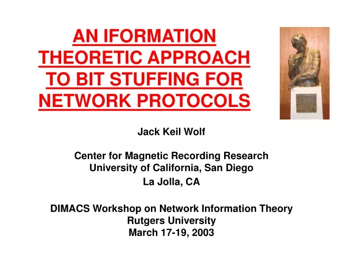 an iformation theoretic approach to bit stuffing for network protocols