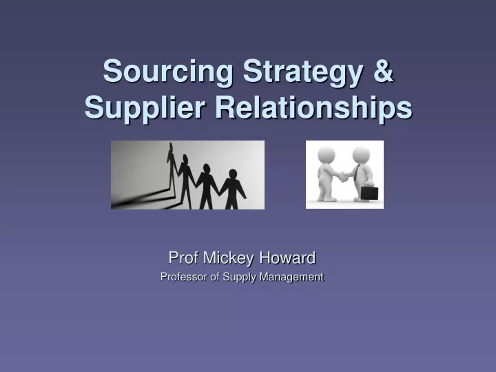 sourcing strategy supplier relationships