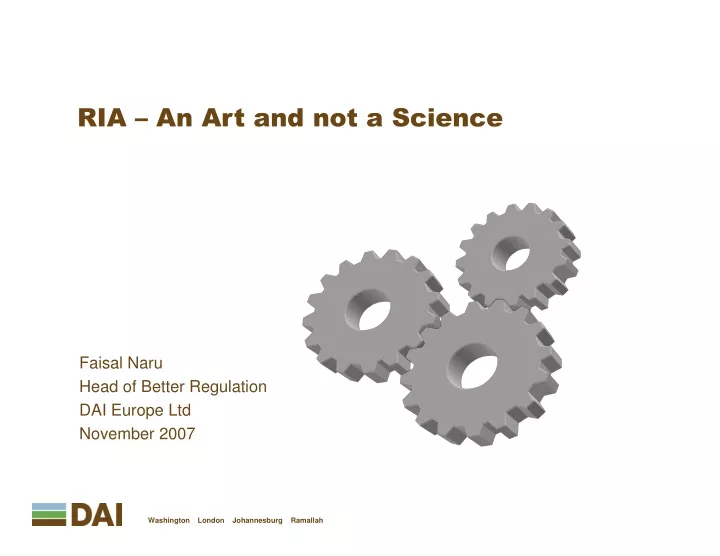 ria an art and not a science