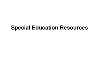 Special Education Resources