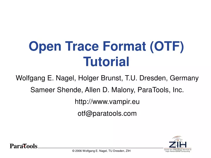 open trace format otf tutorial